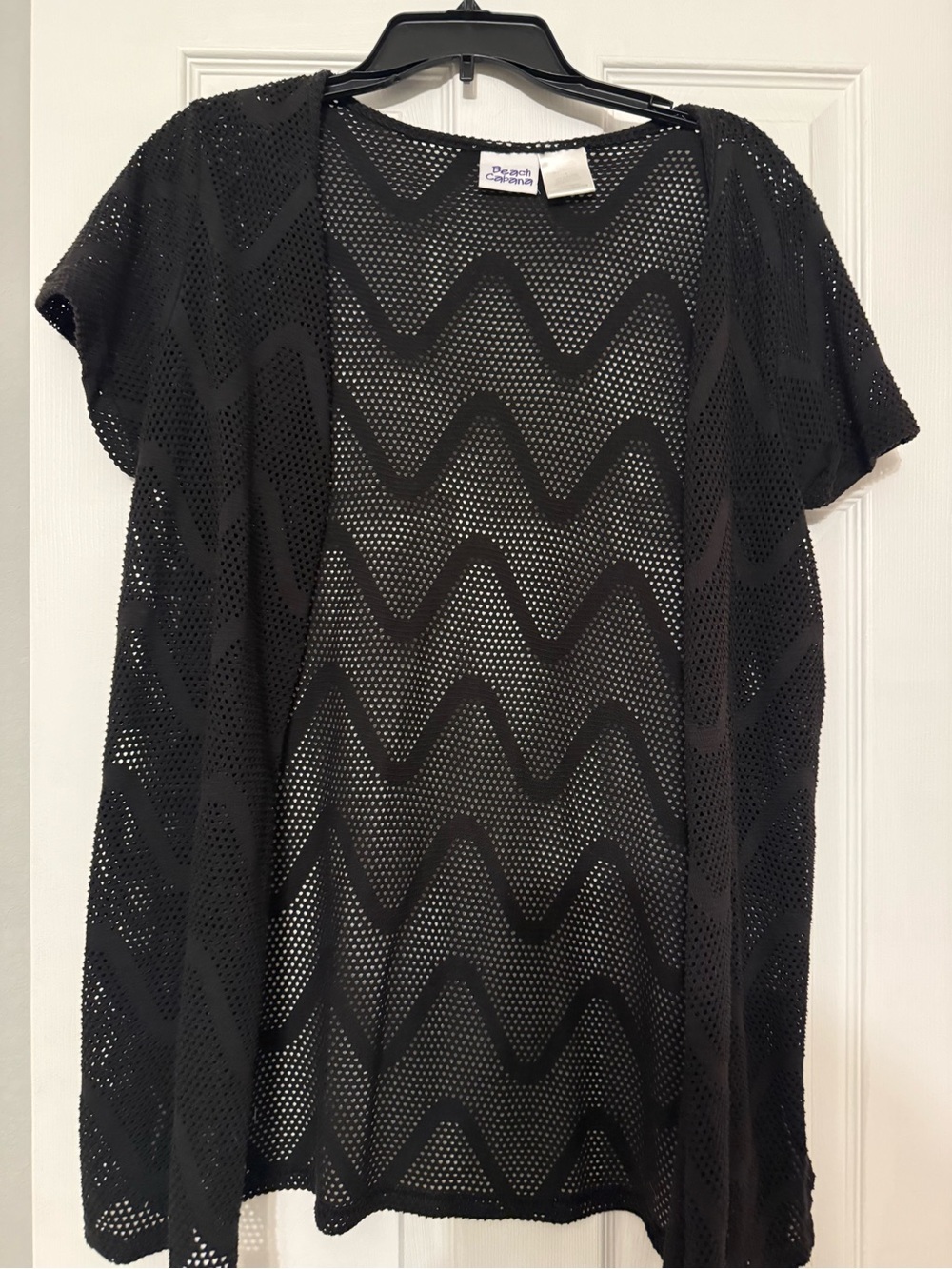 Beach Cover-Up Mesh Tunic in Black
